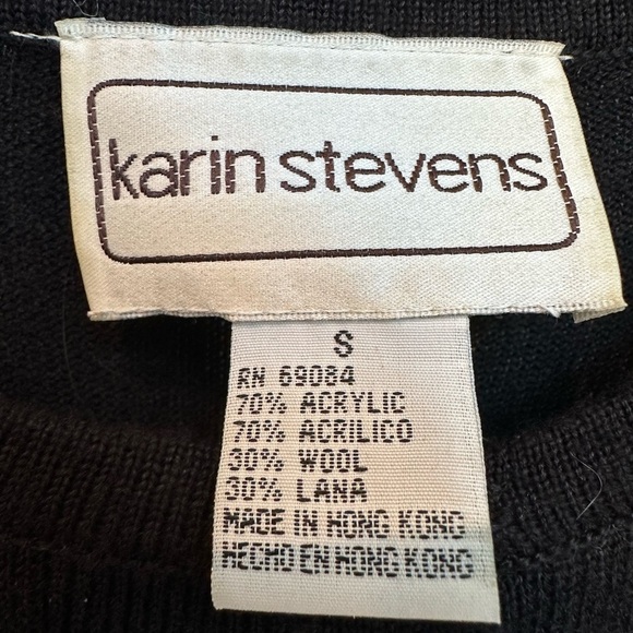 Vintage Karin Stevens Black & White Stripe Wool Knit Sweater Dress Size Small S - Picture 8 of 10